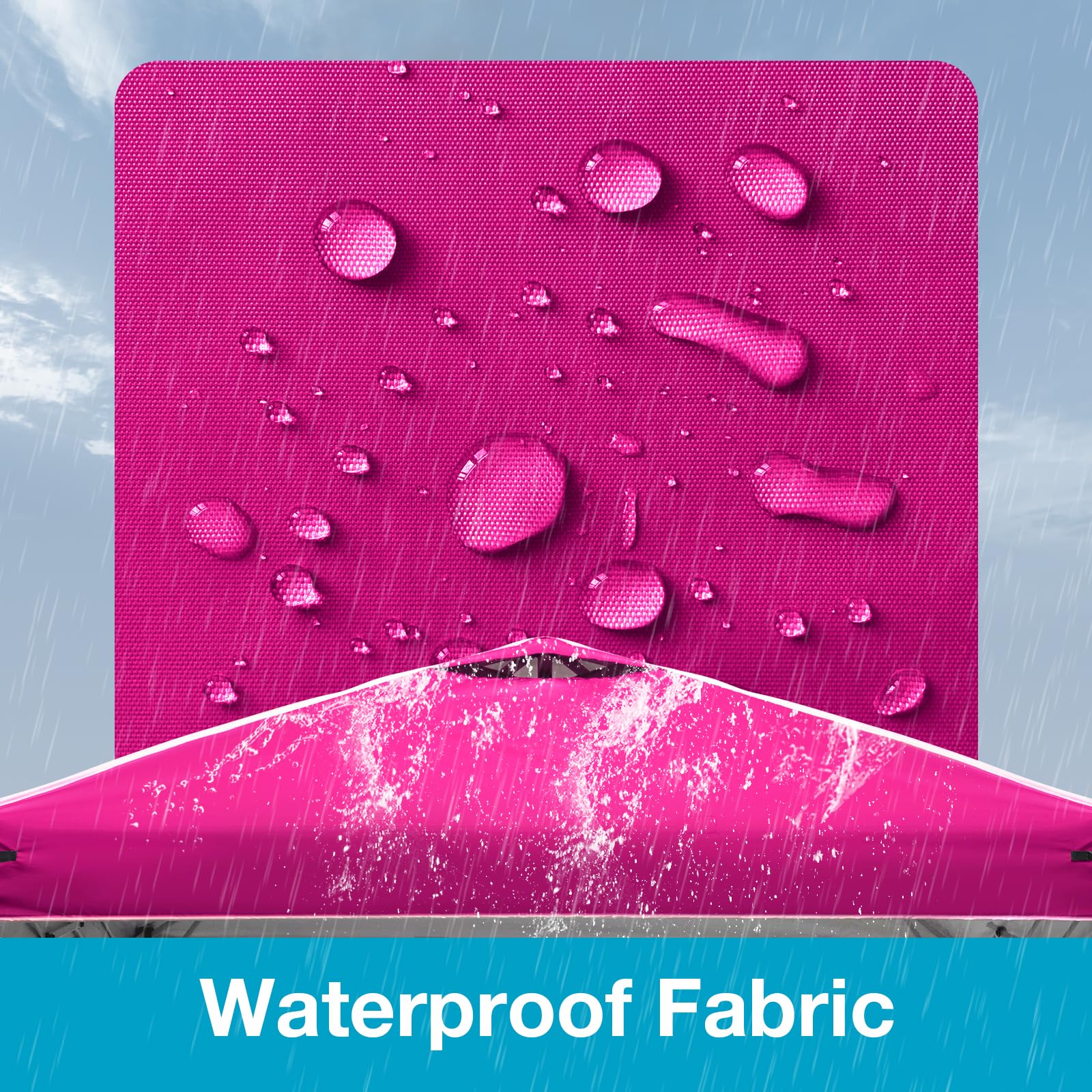 FLOUREE pink canopy set up at market stall illustrating vendor protection