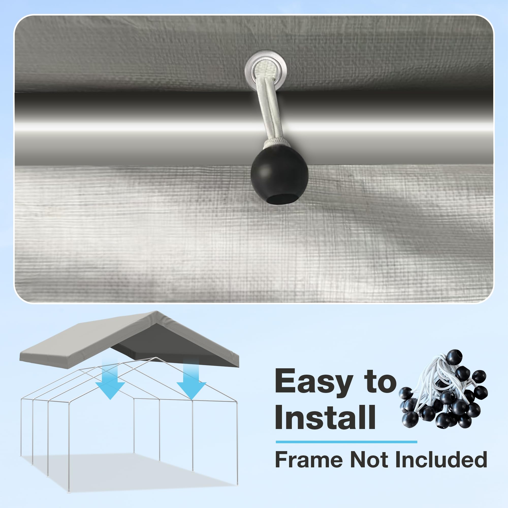 FLOUREE canopy with ruler showing 10x20 scale for fit confirmation