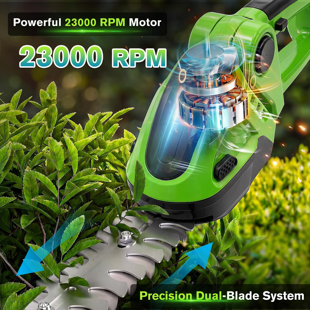 Flouritech close-up of grass shear blade showing precise edge for lawn borders