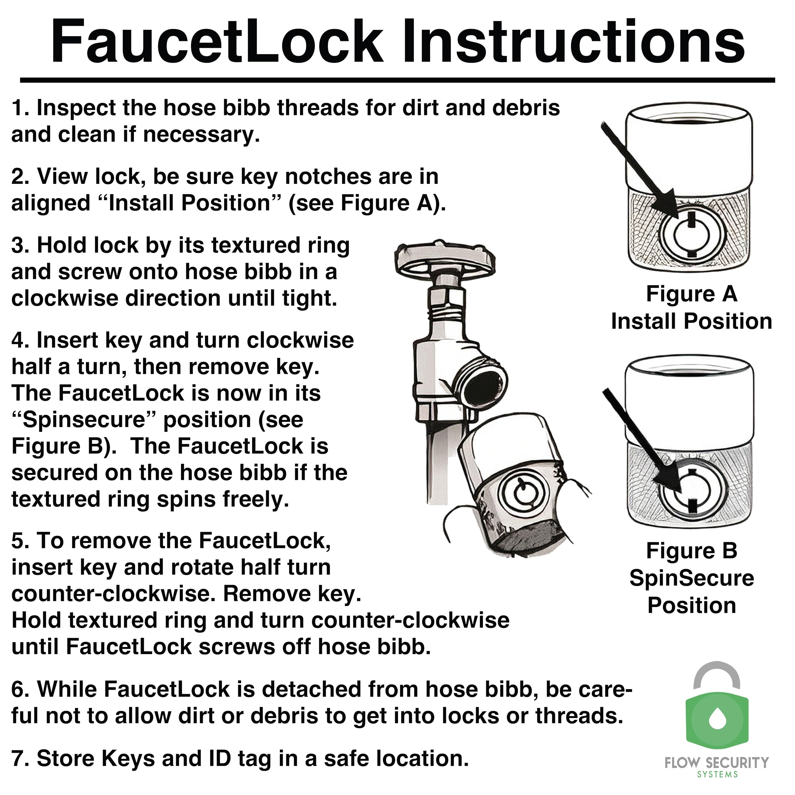 Flow Security Systems FaucetLock on garden spigot preventing unauthorized use