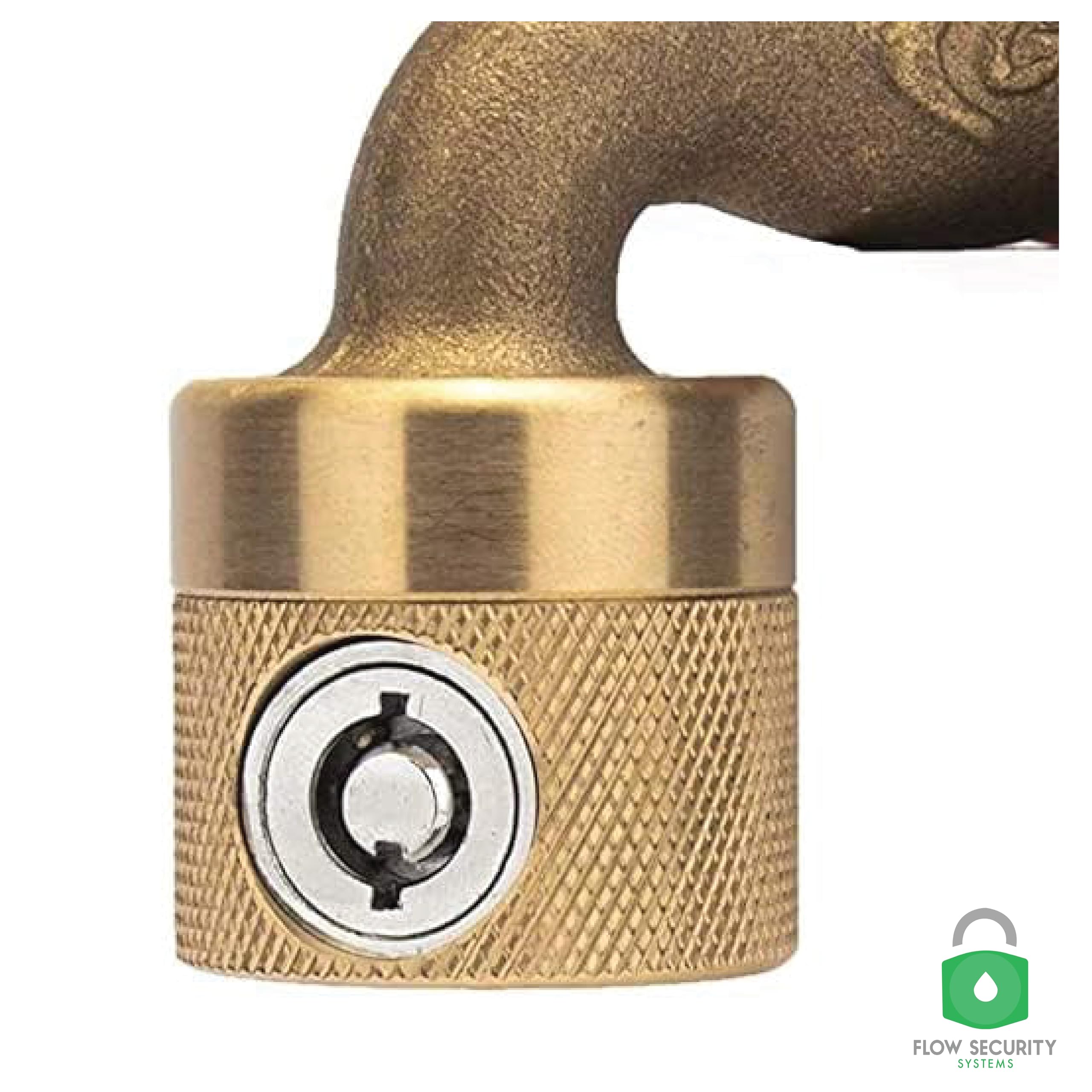 Flow Security Systems lock exposed to rain demonstrating weather resistance