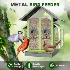 FlowaFoli double suet cages keeping suet dry and accessible benefit