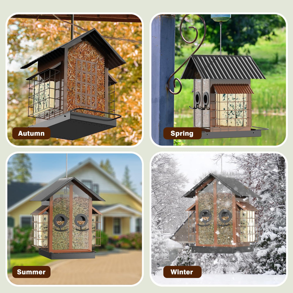 FlowaFoli perch and seed outlet demonstrating accessible feeding spots