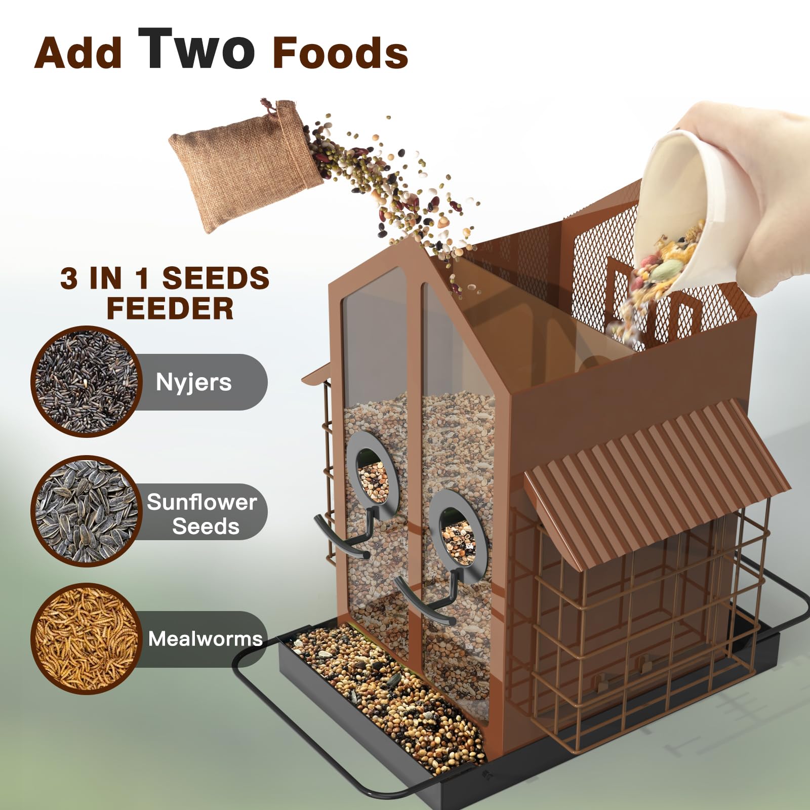 FlowaFoli clear seed window displaying seed levels for convenient refills