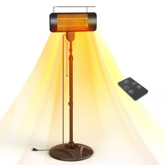 FLOWBREEZE front view on stand showing instant patio warmth