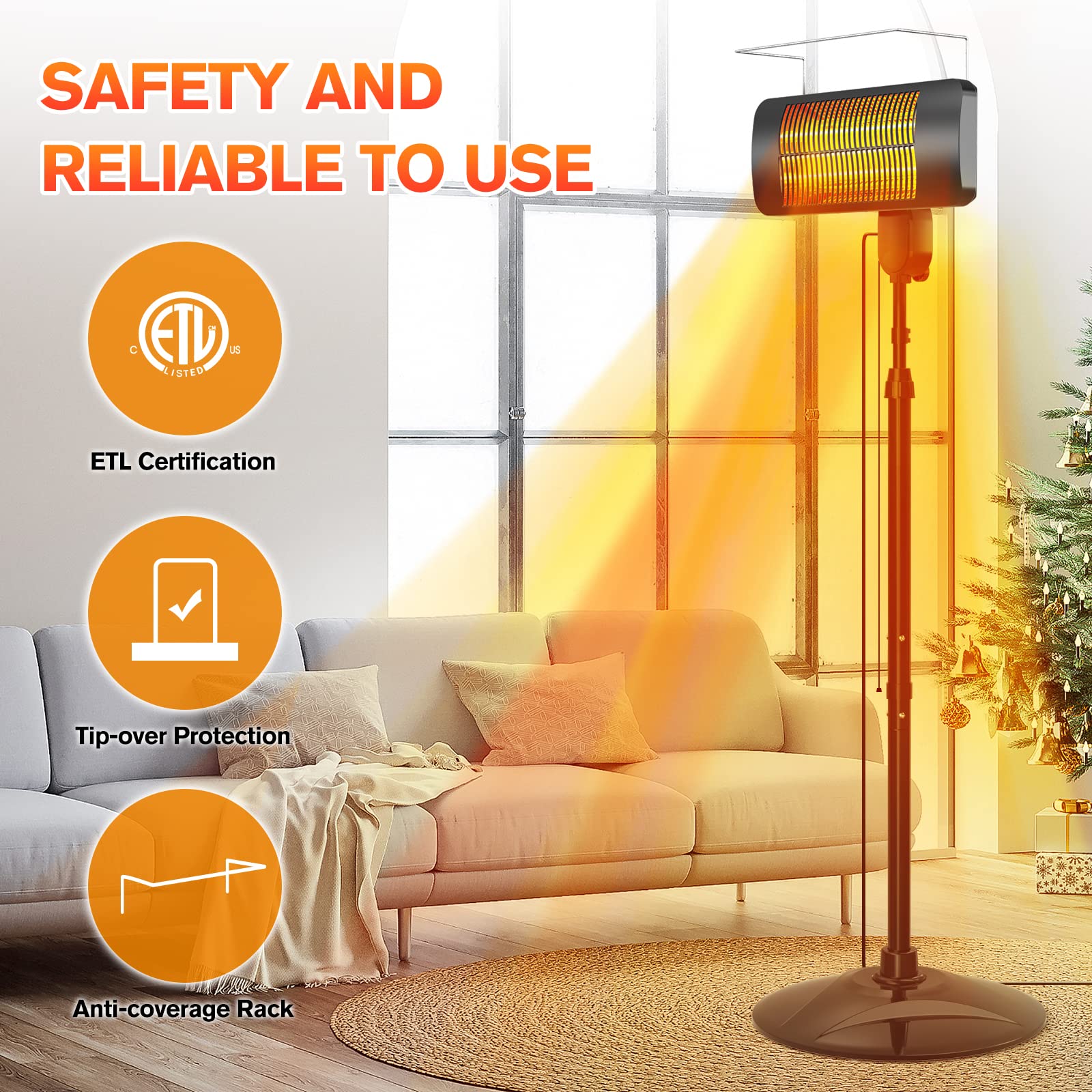 FLOWBREEZE beside chair for scale showing compact portability