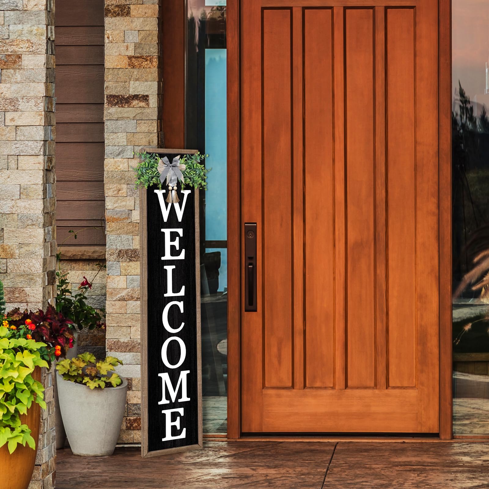 flowtorely lifestyle shot on porch showing welcoming ambiance and seasonal versatility