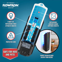 Flowtron close-up of adhesive board texture highlighting clean, no-touch insect capture benefit