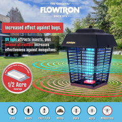 Flowtron detalle de bombilla UV que maximiza atracción nocturna