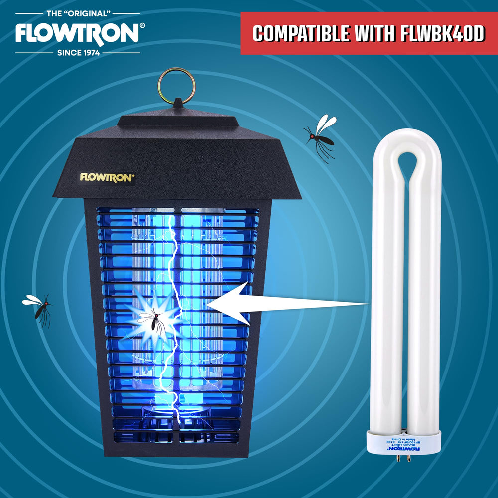 Flowtron tube end close-up showing connector details and easy-install benefit