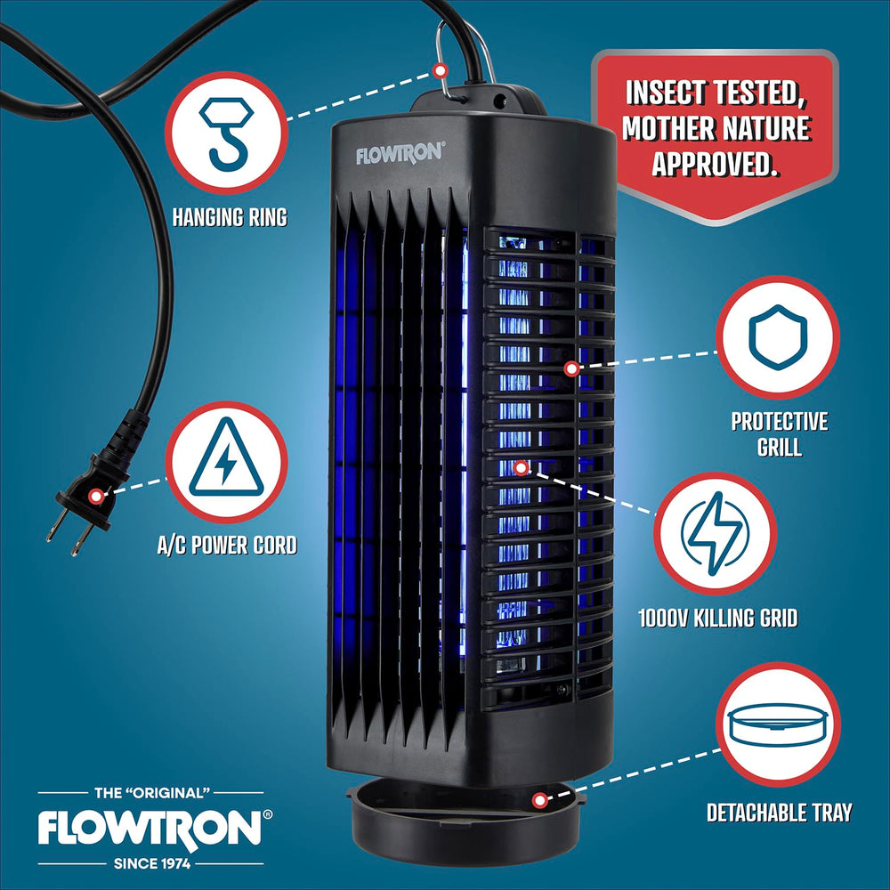 Flowtron close-up of the UV bulb glowing to attract mosquitoes and gnats effectively