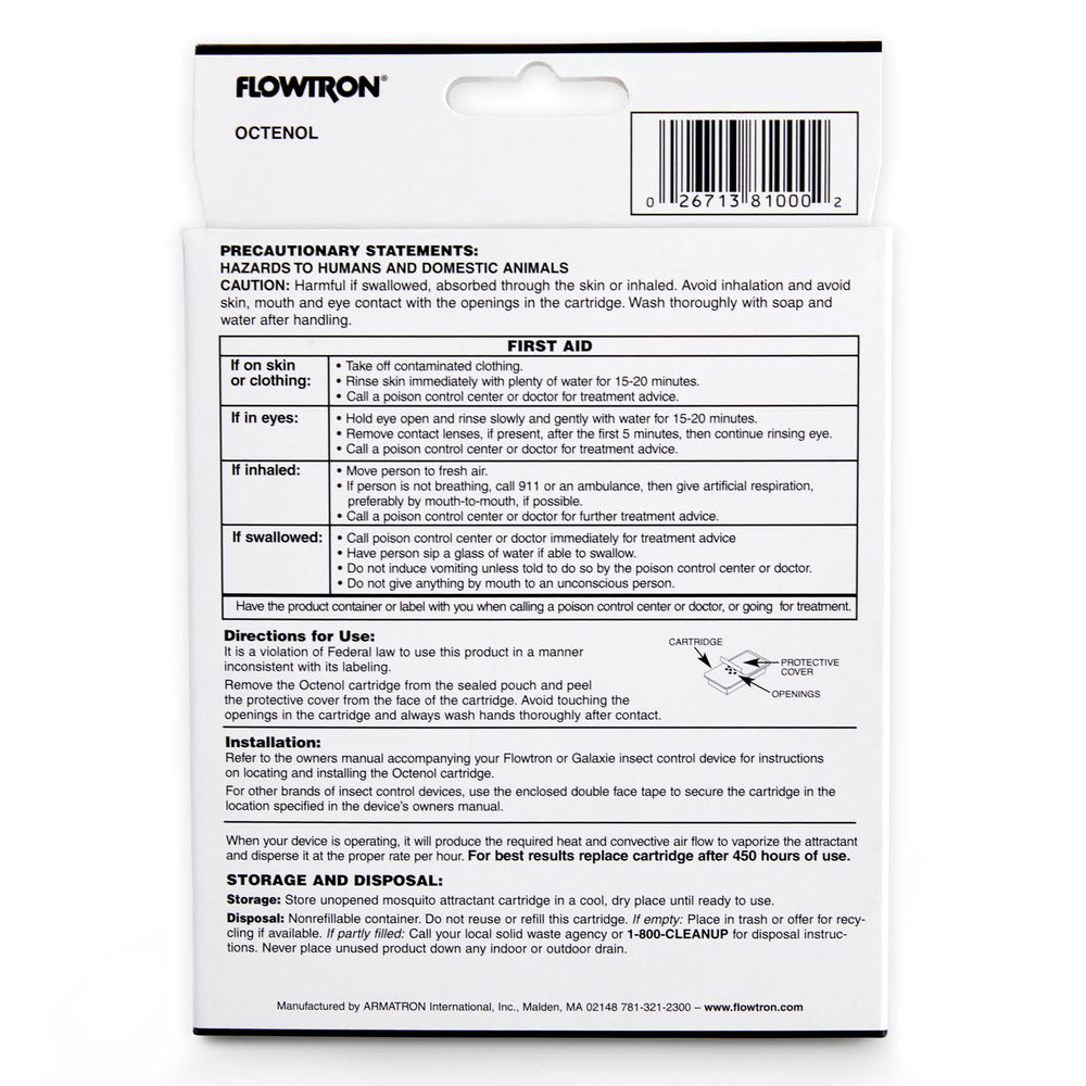 Flowtron cartridge beside a ruler showing compact size and simple replacement benefit