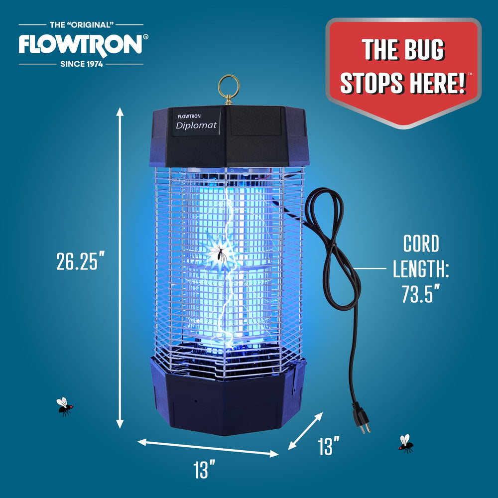 Flowtron mounted on a post directing bugs away from patio area