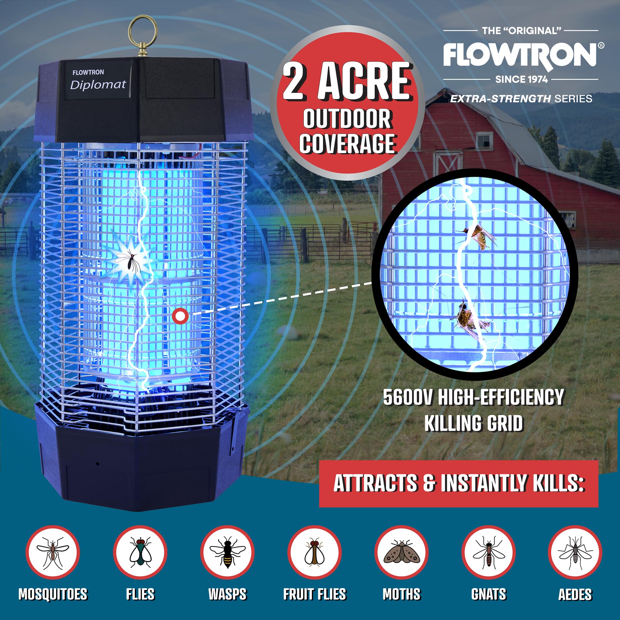 Flowtron octenol cartridge displayed showing extended mosquito lure