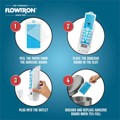 Flowtron plugged into outlet in living room demonstrating quiet, continuous protection