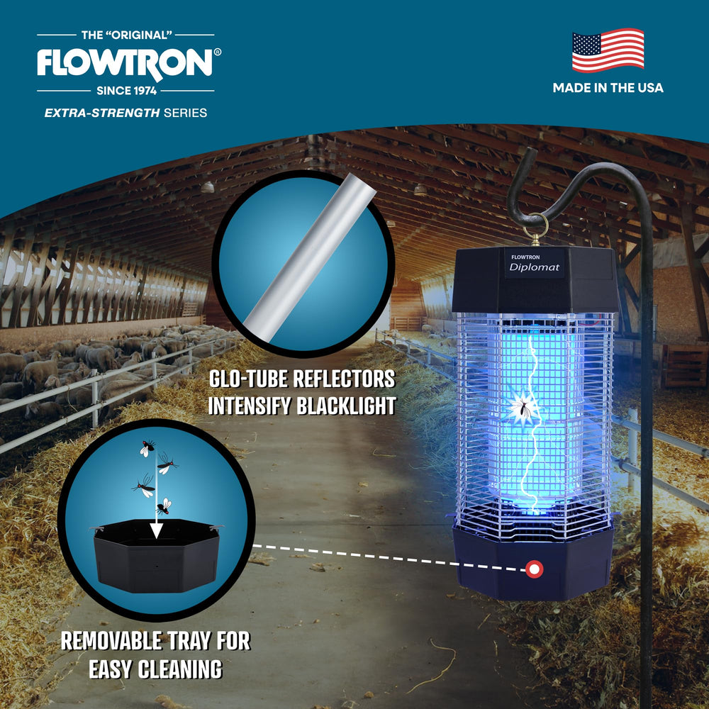 Flowtron held by hand to show size and easy installation benefit