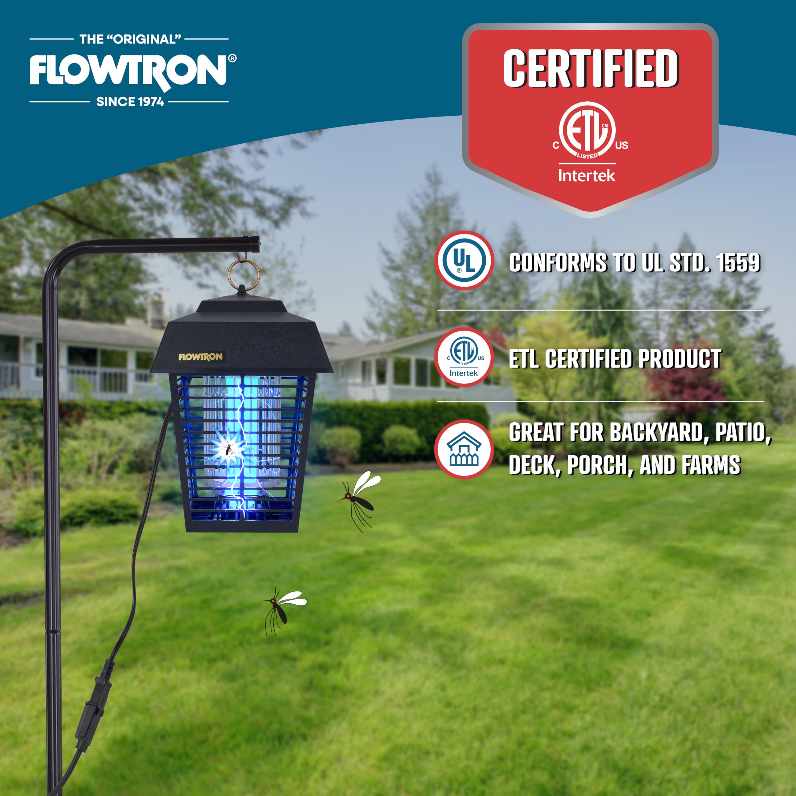 Flowtron insectos caídos sin bandeja ni desorden para limpieza fácil