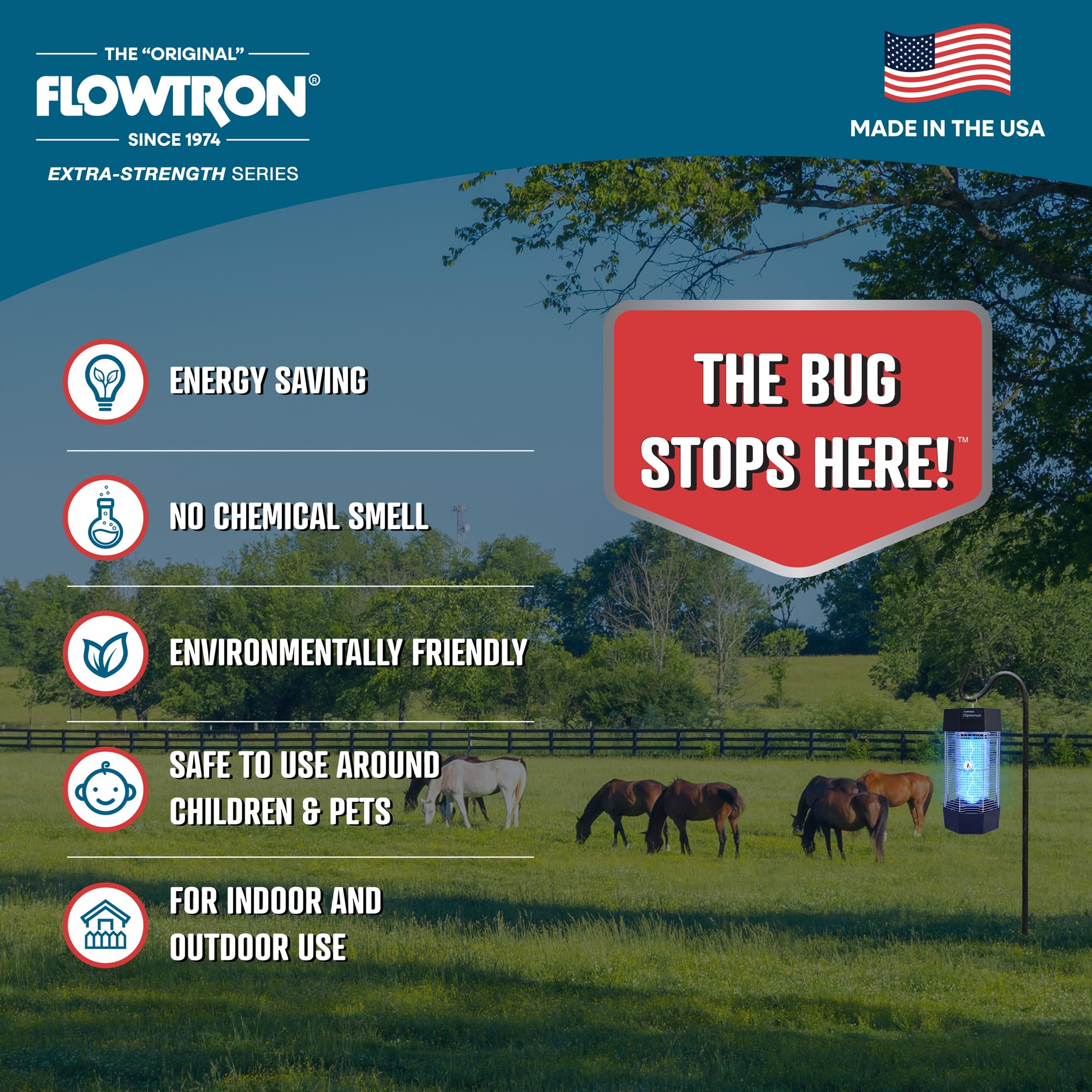 Flowtron polycarbonate housing detail showing weatherproof durability