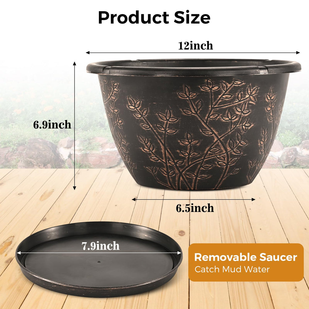Flowyypo side profile with size indicators showing scale and plant fit