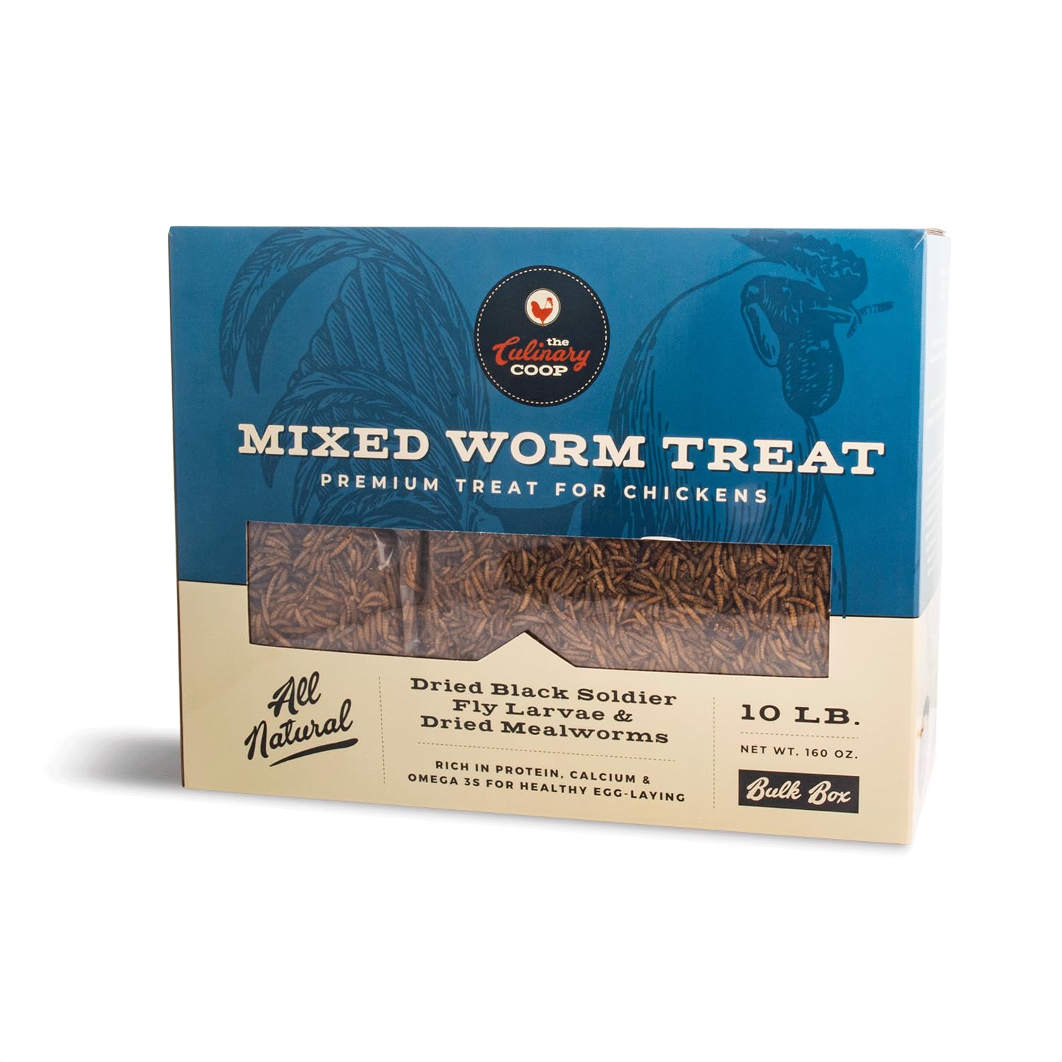 Fluker's front packaging of 10 lb worm mix shows clear product labeling and convenience