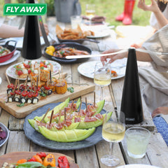 Fly Away close-up holographic blade surface repelling flying insects effectively