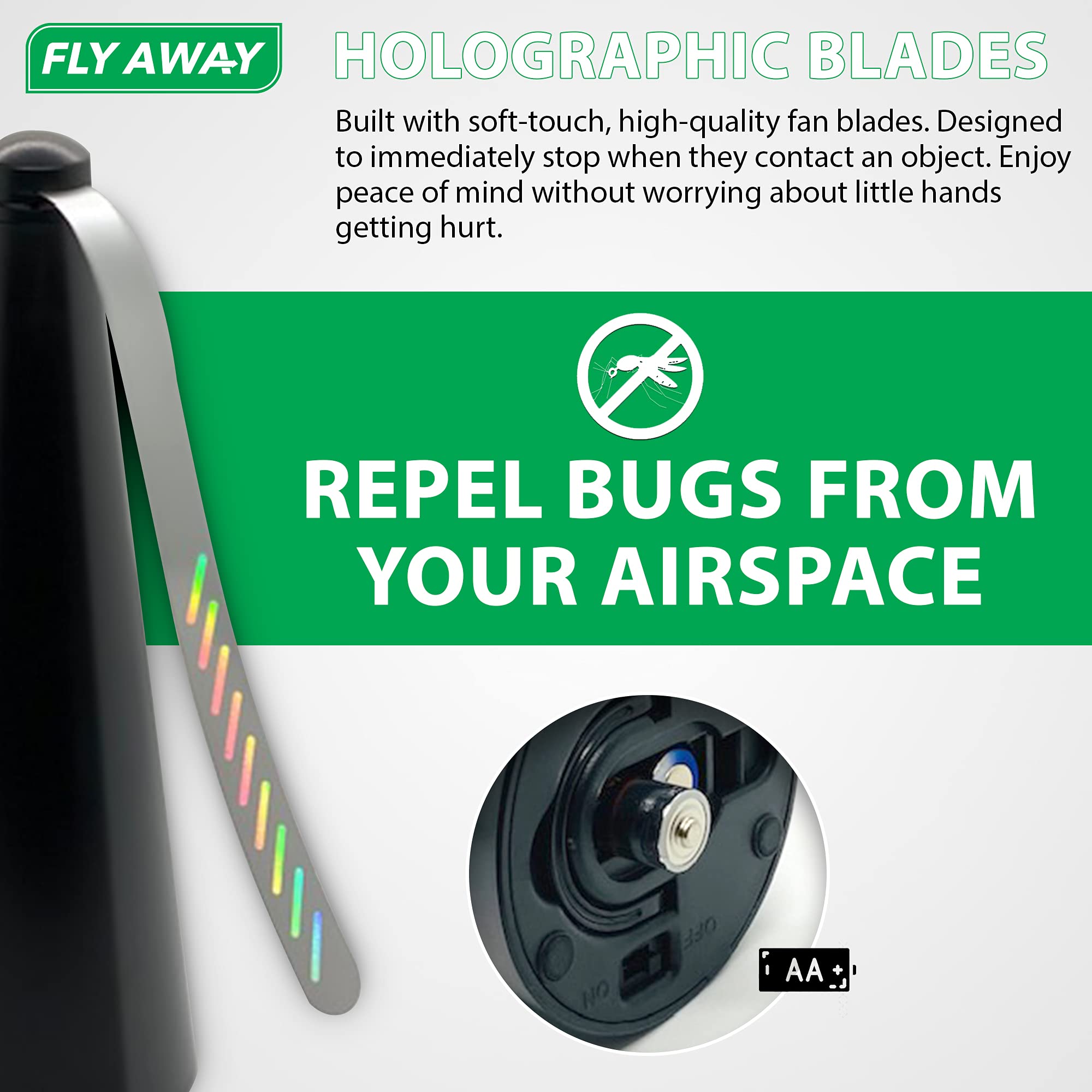 Fly Away hanging hook in use offering hands-free insect protection benefit