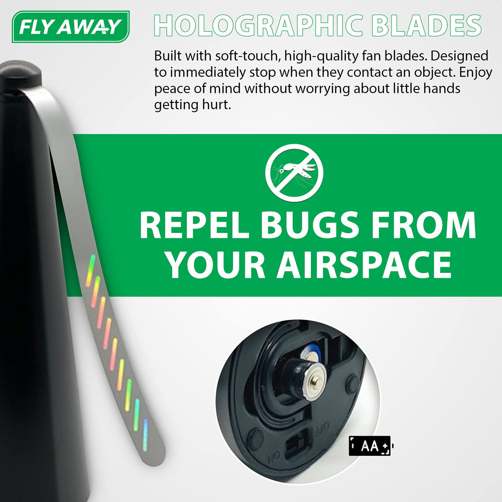 Fly Away hanging hook in use offering hands-free insect protection benefit