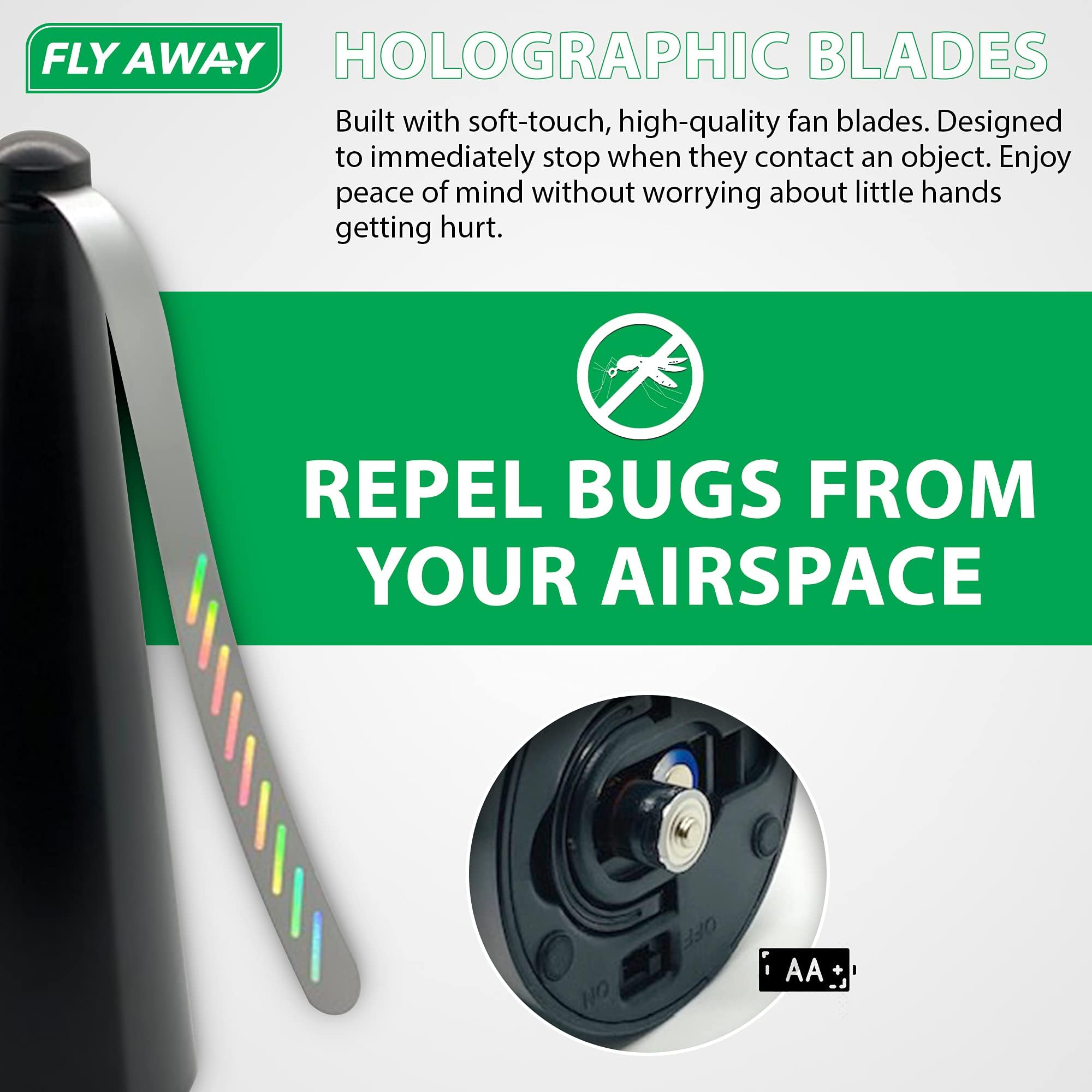 Fly Away soft-touch blade detail highlighting child-safe automatic stop