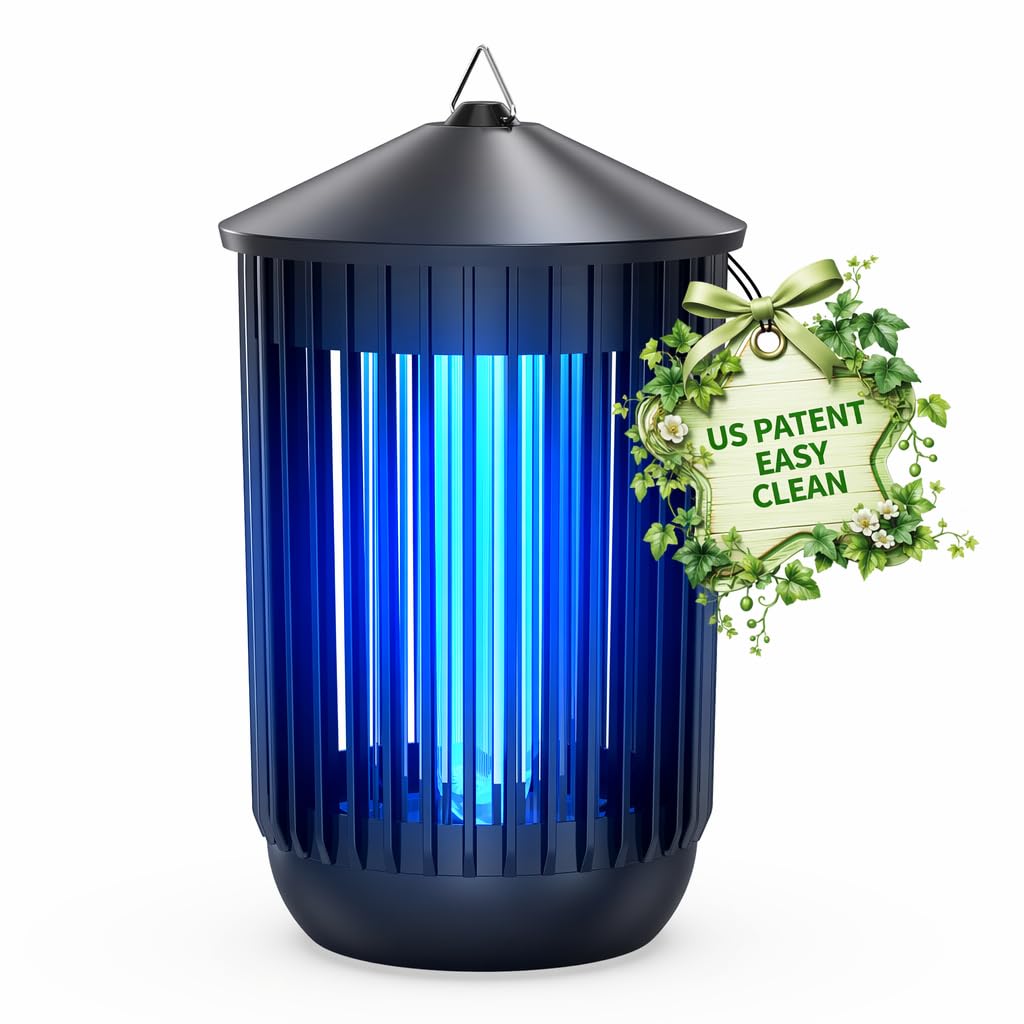 Flyghost front view of bug zapper showing compact weather-resistant housing and power cord