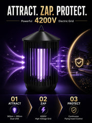 Flyghost electric grid detail illustrating 4200V zapping safety benefit