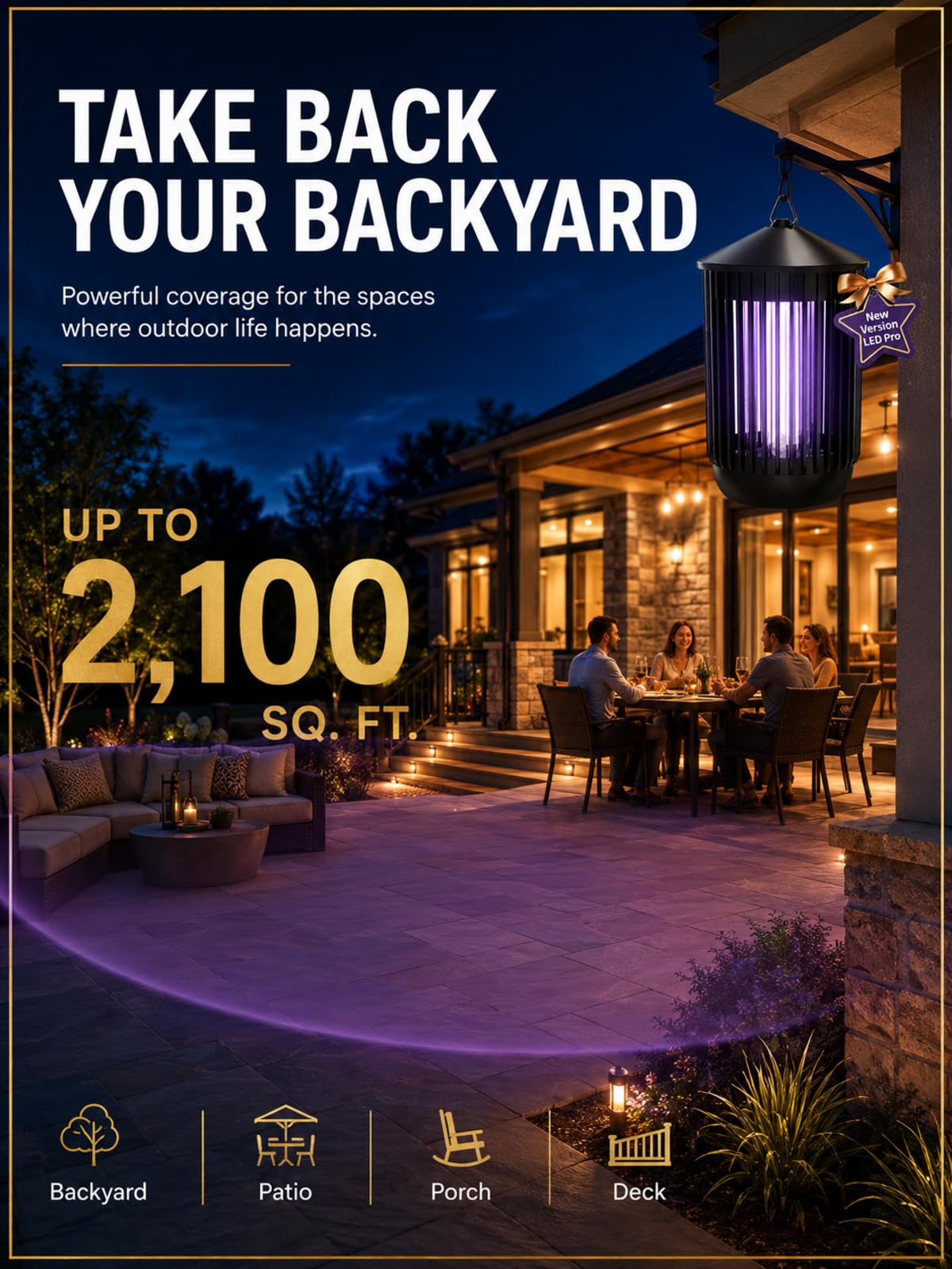 Flyghost installed on a porch demonstrating outdoor placement advantage