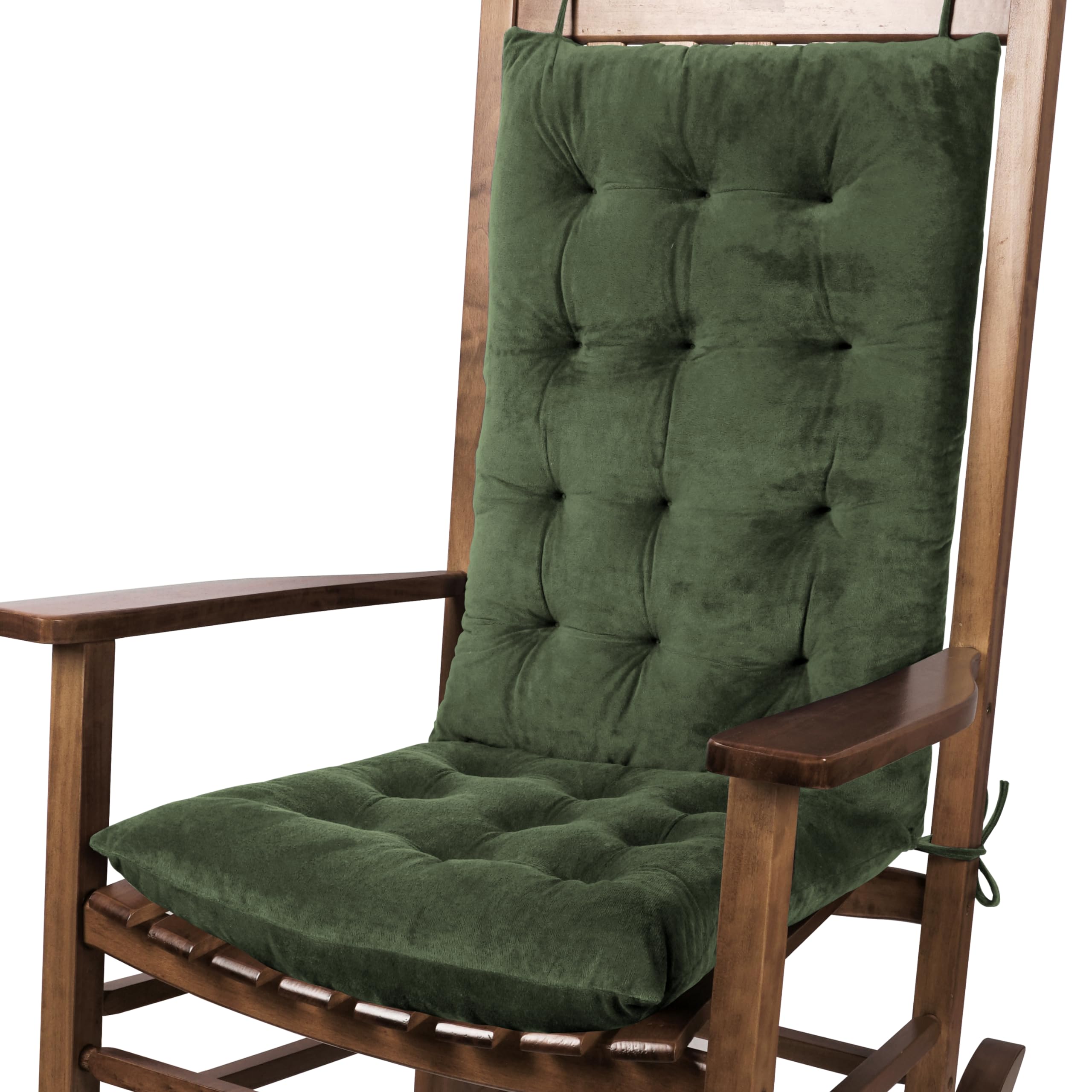 FlyGulls front view of green high-back and seat cushions showing full coverage and comfort
