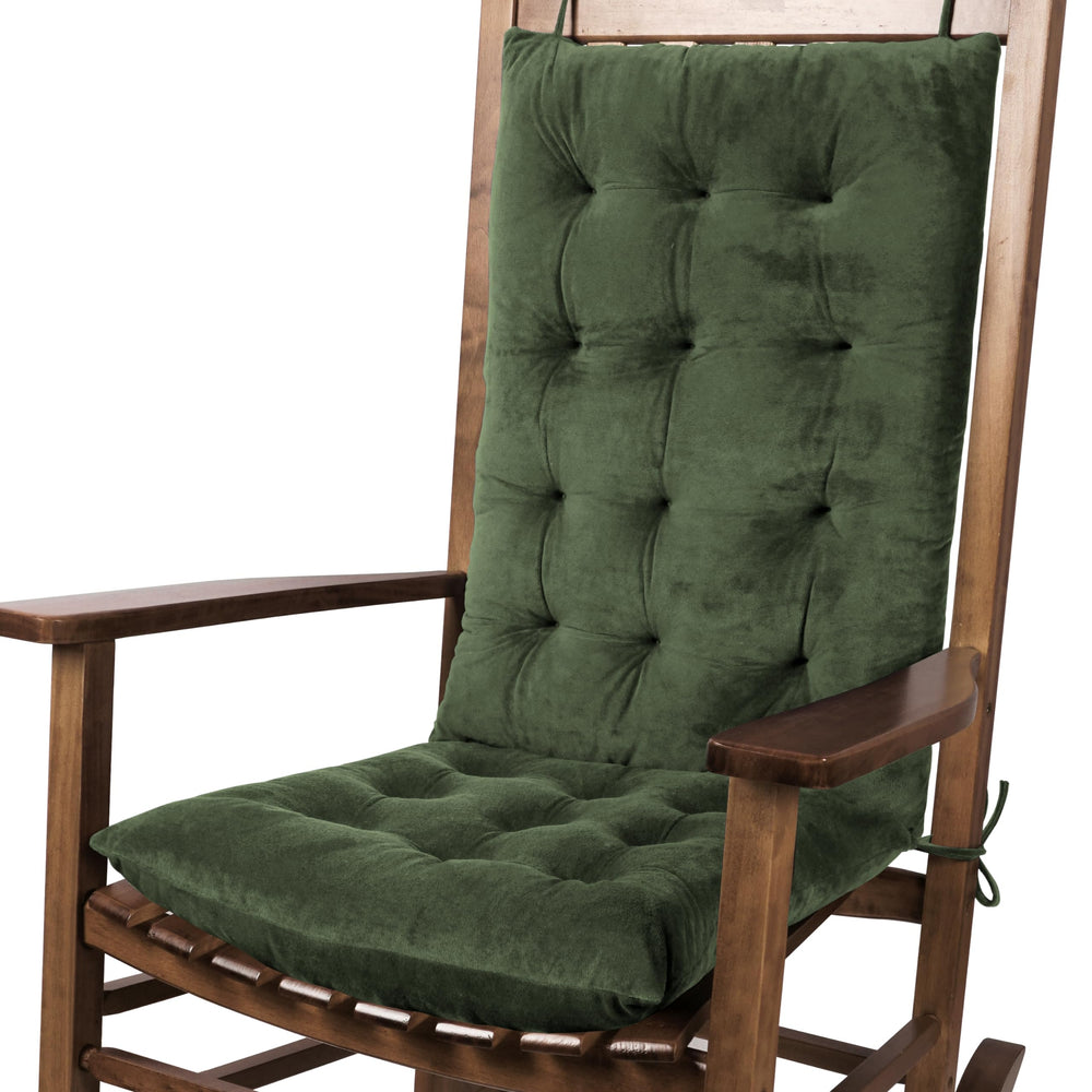 FlyGulls front view of green high-back and seat cushions showing full coverage and comfort
