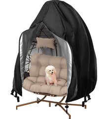 FLYMEI front view of full cover protecting double egg chair, outdoor protection