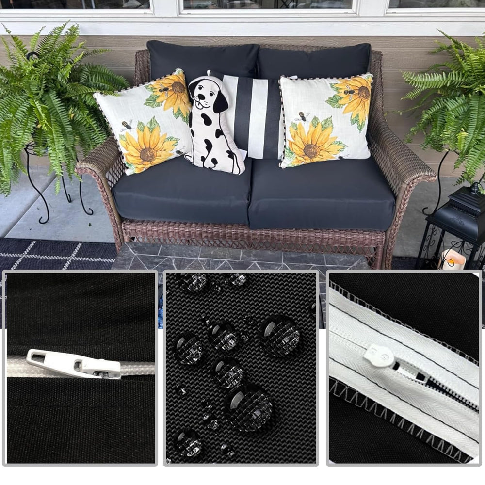 FLYMEI cover in use on a patio sofa offering spill protection and style
