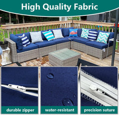 FLYMEI cushion cover fitted on patio chair showing clean look and weather protection