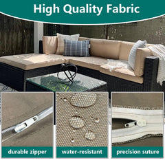 FLYMEI on patio sofa showing quick aesthetic upgrade and weather resistance