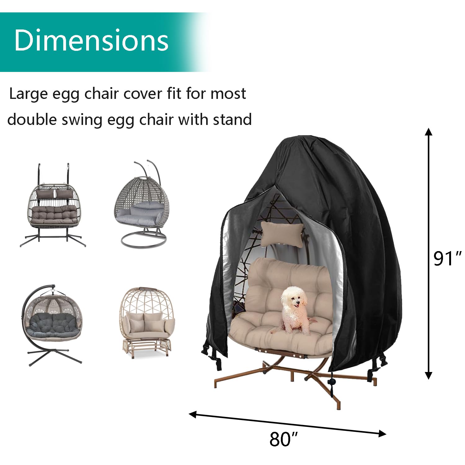 FLYMEI long zipper detail for easy on/off, simplifies installation