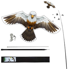 flyonte hawk kite front view showing predator silhouette and visual deterrent benefit