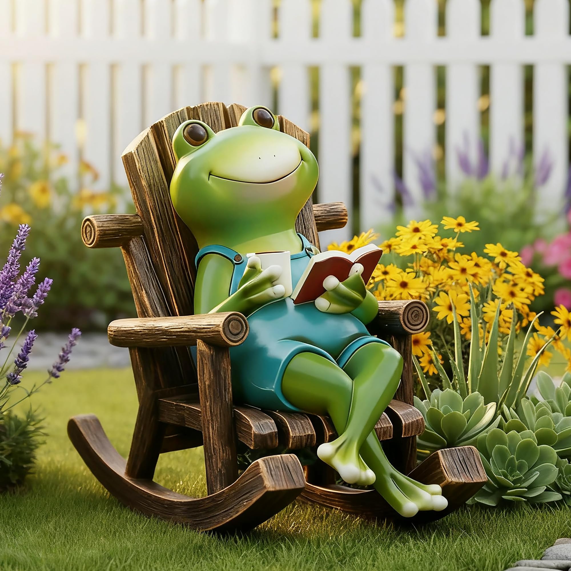 Flytime frog front view showing charming pose and outdoor appeal
