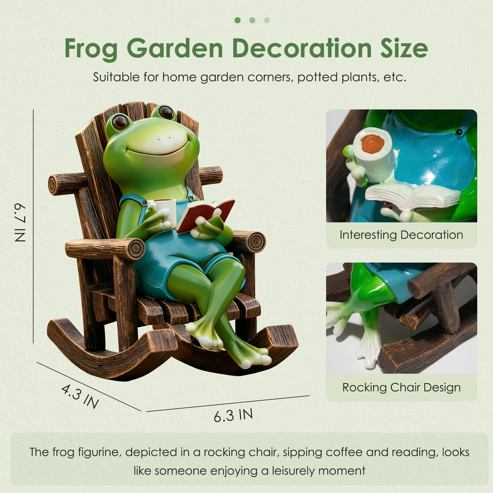 Flytime frog on patio table offering decorative accent benefit