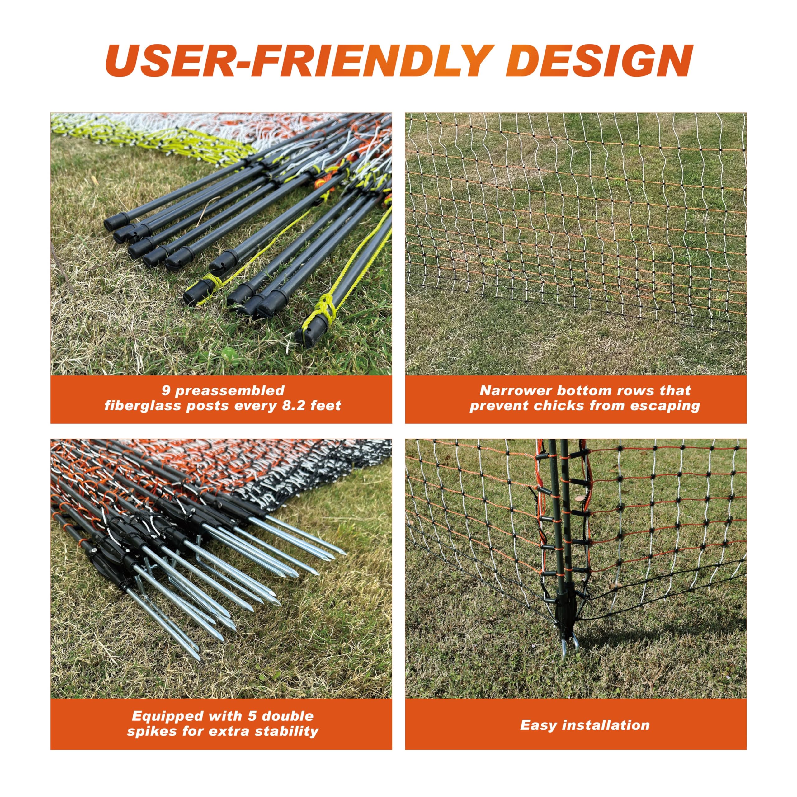 FMFenceTrix installed in garden with chickens for predator protection