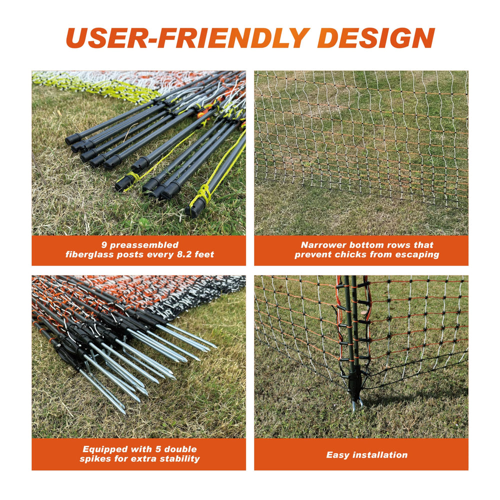FMFenceTrix installed in garden with chickens for predator protection