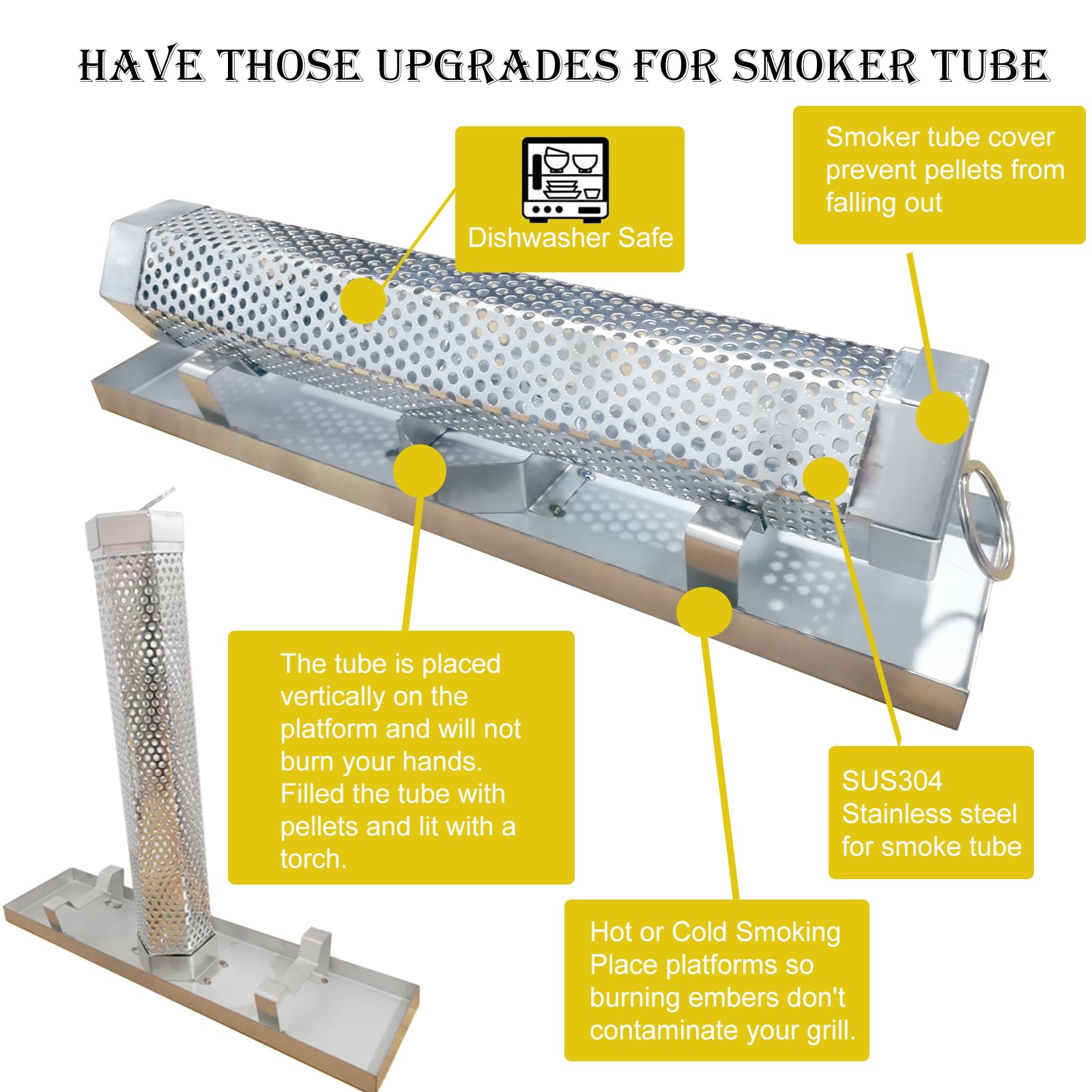 FMOON stainless-steel tray with tube smoldering demonstrating ash containment benefit