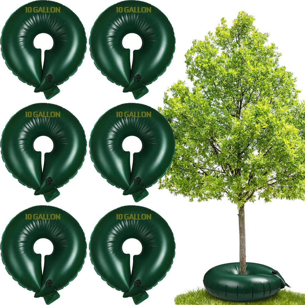Foaincore front view of six green watering rings showing kit and convenience