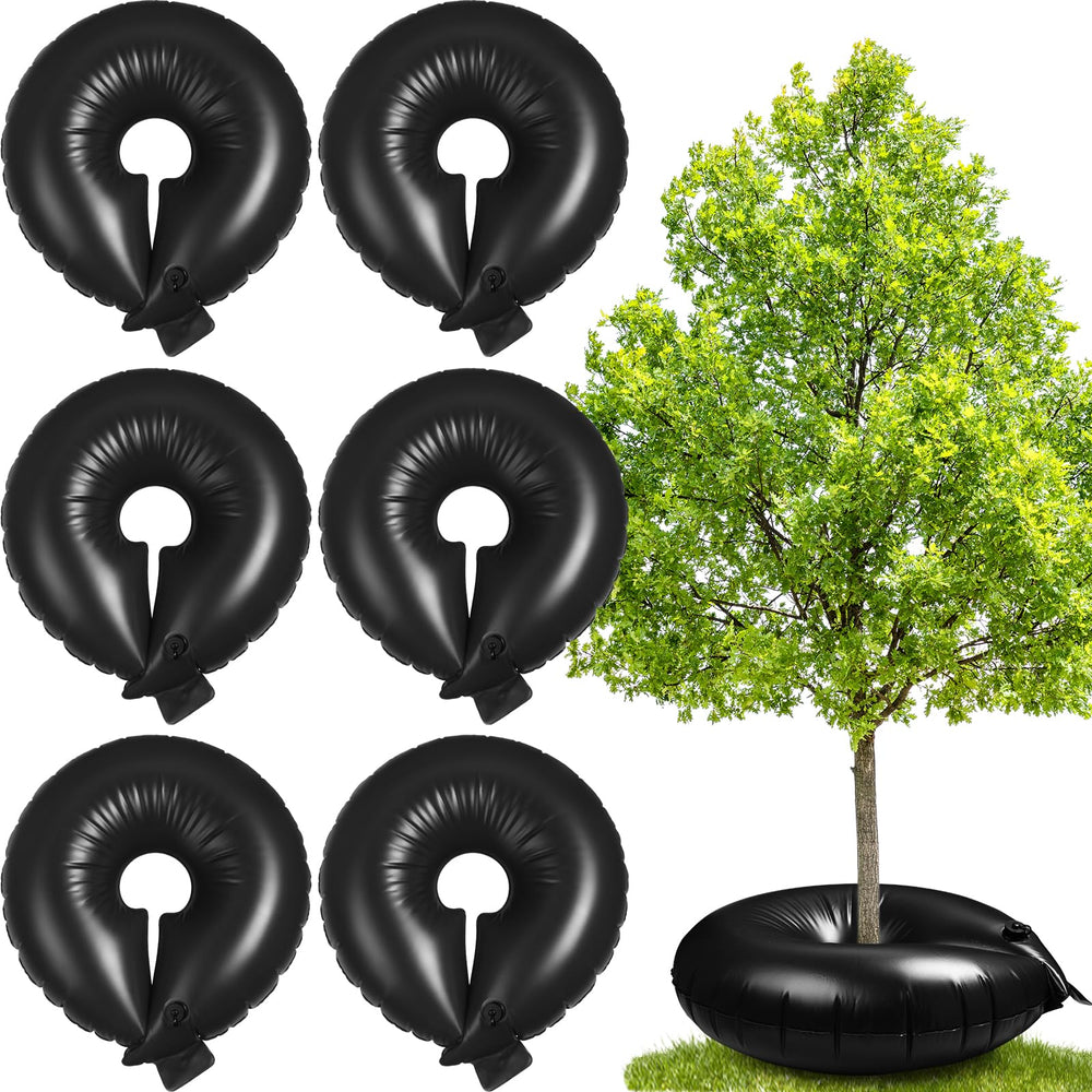 Foaincore front view of six black watering rings showing durable pack benefit