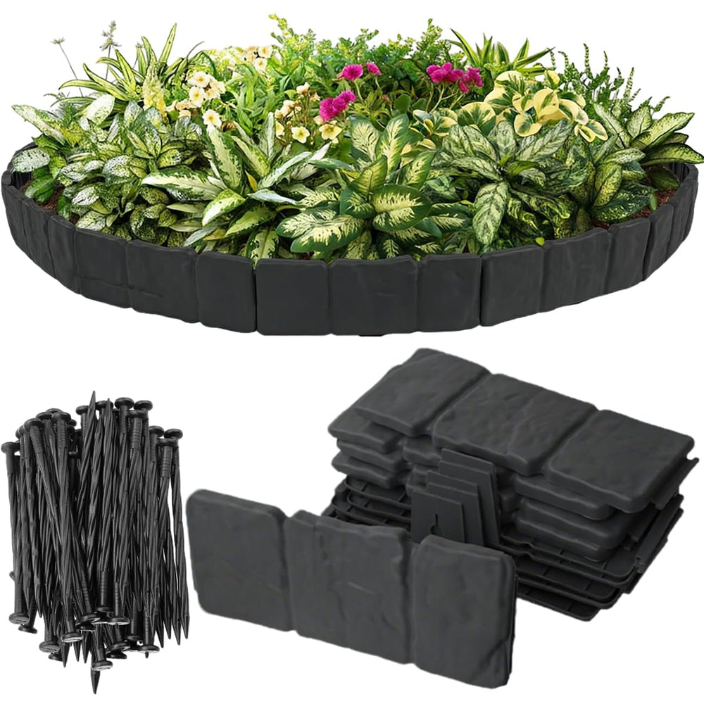 Focefec front view showing full 30-piece edging set and benefits