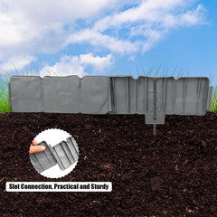 Focefec installed straight along flower bed providing neat separation and tidy beds