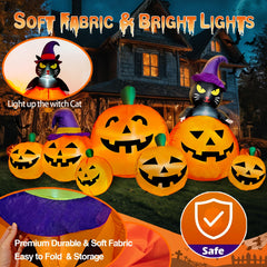 FOCIE black cat with witch hat perched for playful spooky decor effect