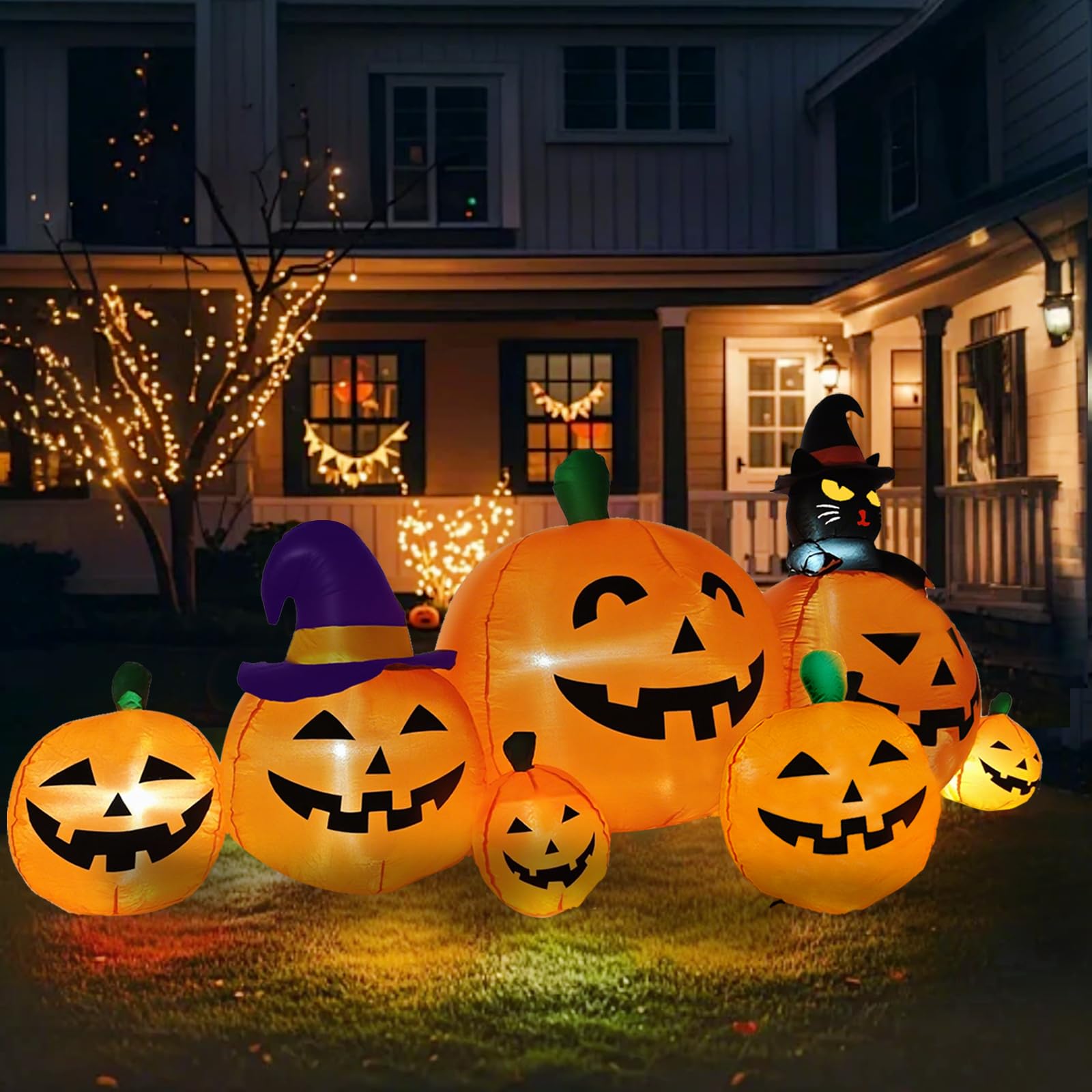FOCIE inflated in lawn at night creating festive curb appeal for visitors